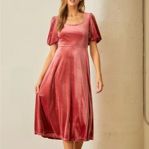 NWT Modest Velvet Dress in Marsala L